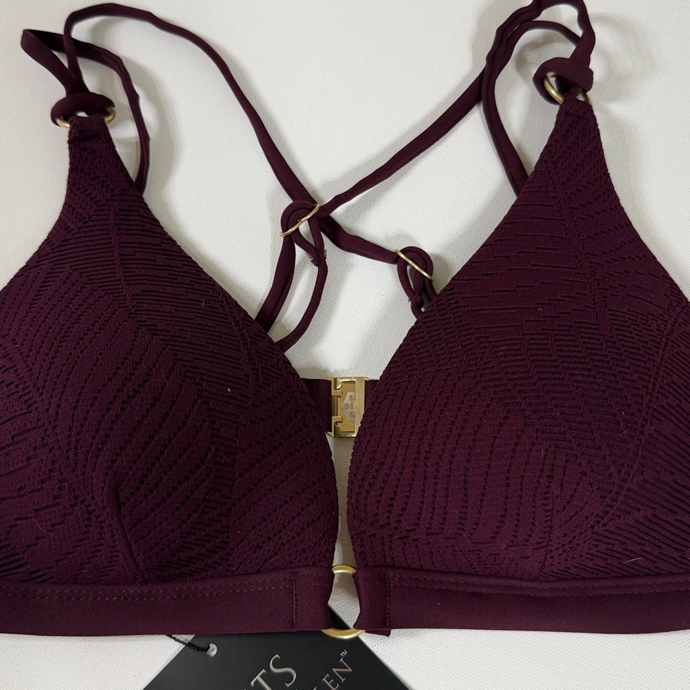 Jets Australia Triangle Bikini Top in Plum. NEW with tags. Size 8 - Picture 4 of 6